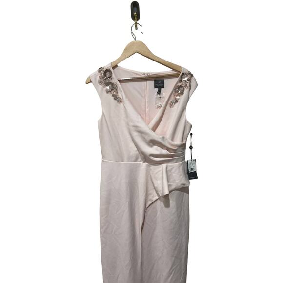 Adrianna Papell Blush Draped Long Dress Size 12 New with Tags - Picture 6 of 8